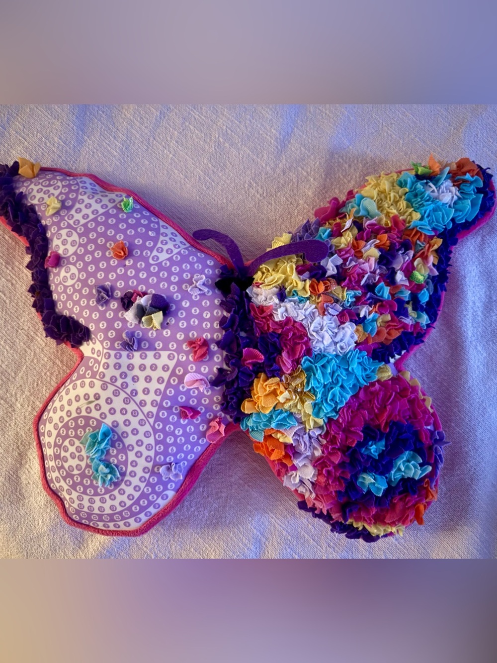 Colorful Ruffled DIY Butterfly Pillow - Multicolor